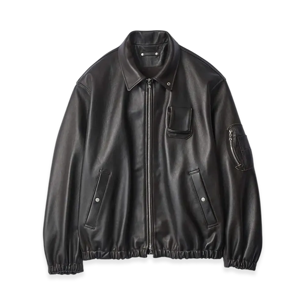 ssstein Sheep Leather Flight Jacket "Dark Brown"