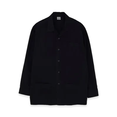 YOKE Cotton Typewriter Garment-dyed Shirt Jacket "Carbon Black"