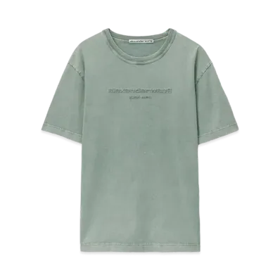 Alexander Wang Cotton Jersey Bicolor T-shirt "Acid Smoke Green"