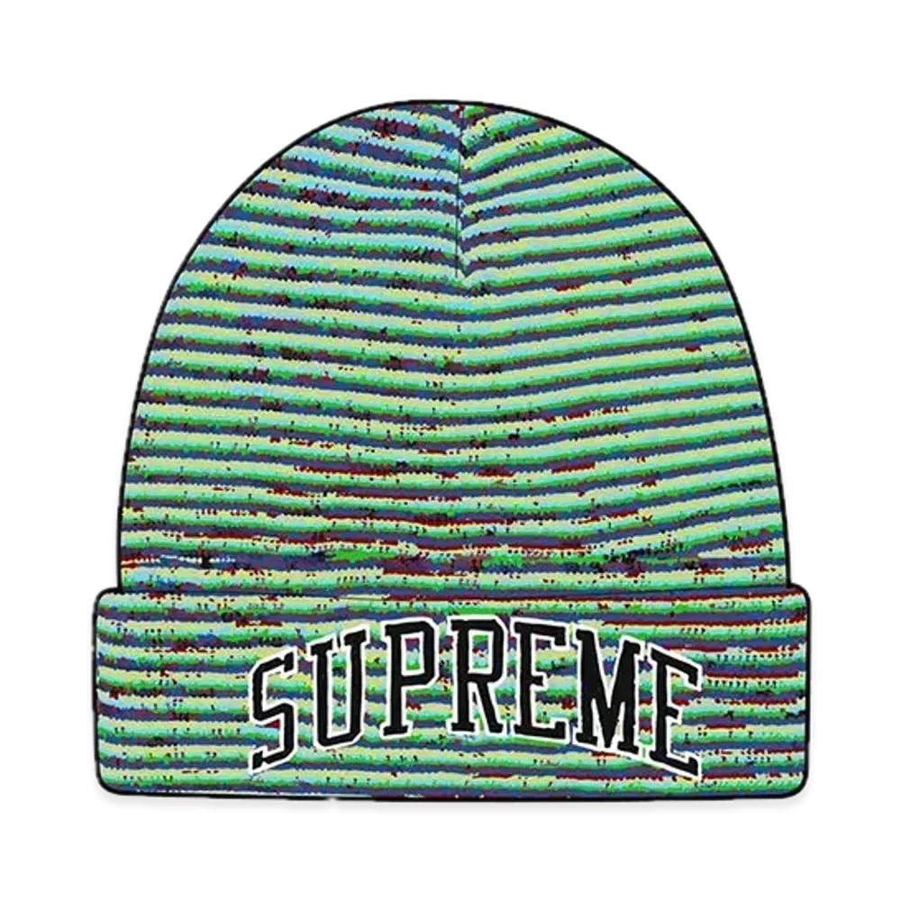 Supreme Rainbow Stripe Beanie "Green"