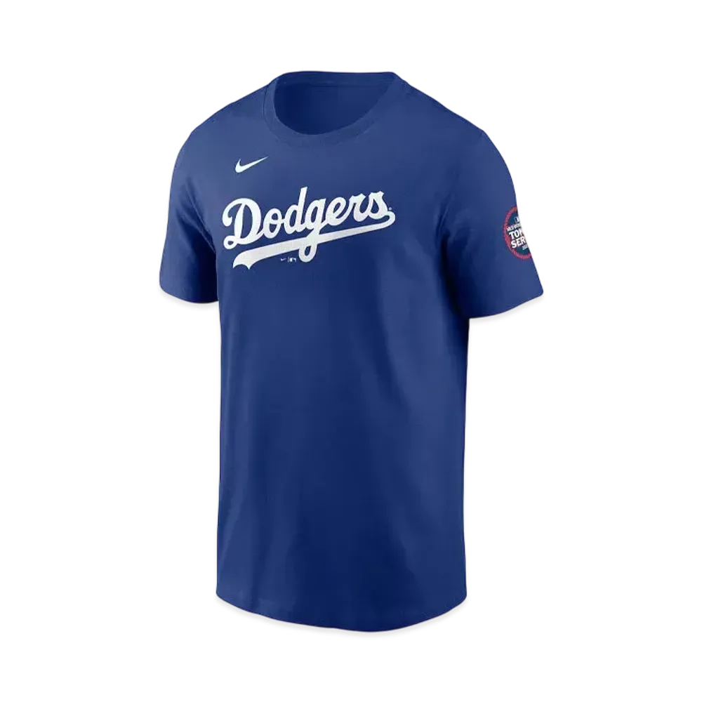 MLB Nike Dodgers Shohei Otani Name & Number Uniform Number T-Shirt MLB Tokyo Series Opening Game Sleeve Patch "Blue"