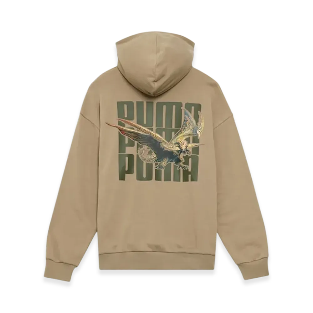PUMA x Monster Hunter Wilds Back Print Hoodie "Ice Coffee"