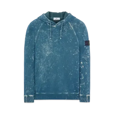 Stone Island 61338 COTTON FLEECE + OFF-DYE OVD TREATMENT "Blue"
