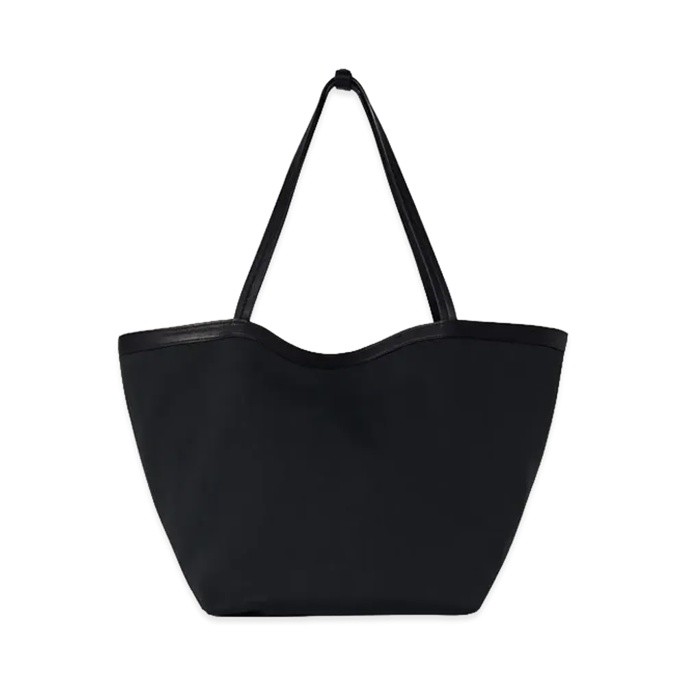 The Row Women's Park Tote Three Canvas Cotton Canvas and Leather Bag "Black/Black/Black"