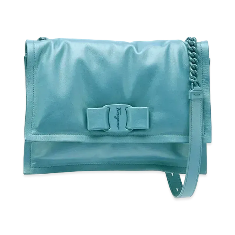 Salvatore Ferragamo Viva Bow Bag "Tyrone Turquoise"