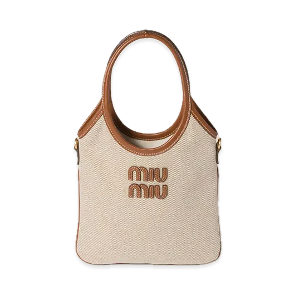 MIU MIU IVY Canvas / Leather Bag "Natural"