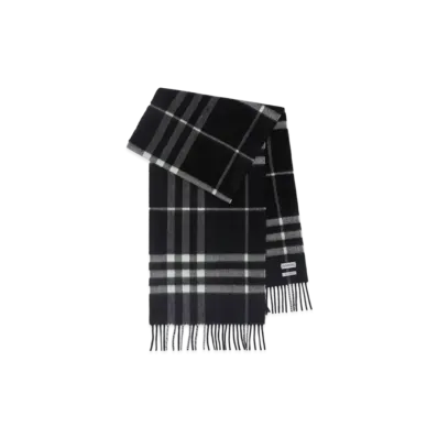 Burberry Check Cashmere Scarf "Black/Calico"