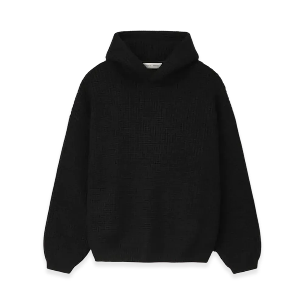 FEAR OF GOD ESSENTIALS Heavy Waffle 90's Hoodie "Vintage Black"