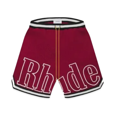 RHUDE Court Logo Shorts "Maroon"