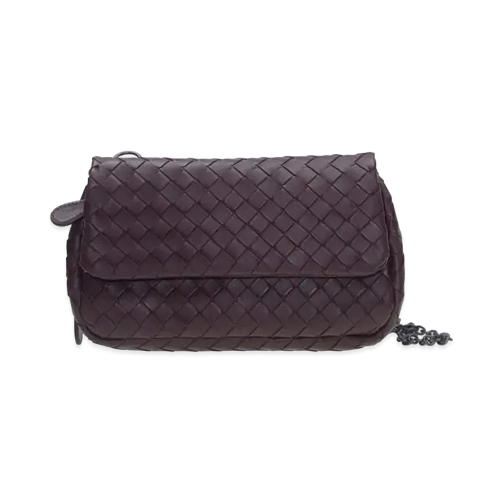Bottega Veneta Lambskin Crossbody Bag "Dark Red"