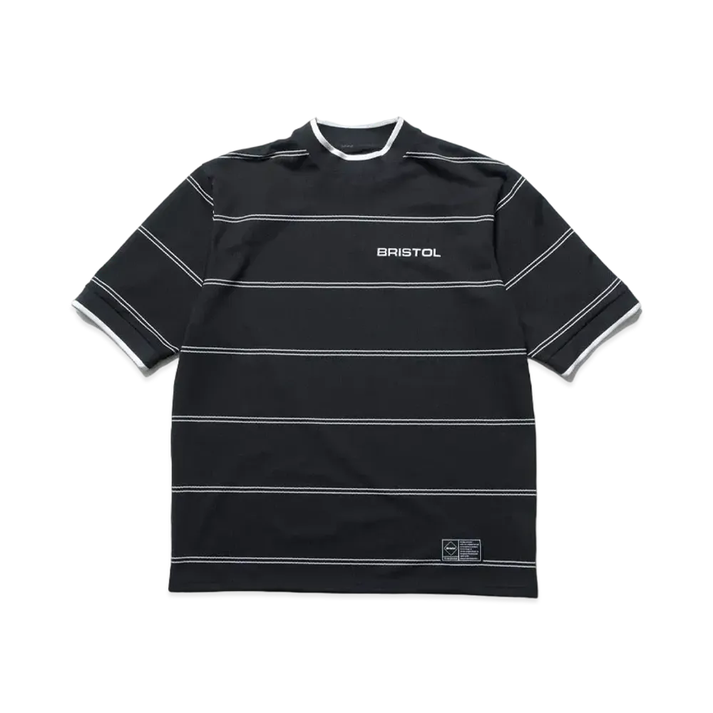 F.C.Real Bristol Border Short Sleeve Baggy Top "Black"