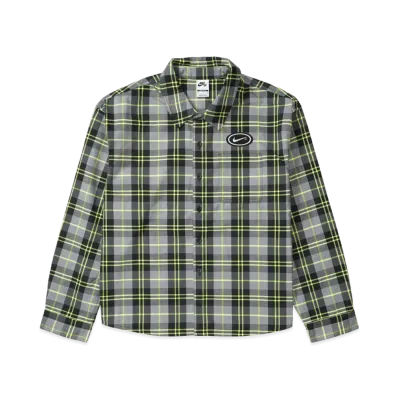 Nike SB x Eric Koston Flannl Btn Up Kos L/S Top "Dark Smoke Gray/Volt"