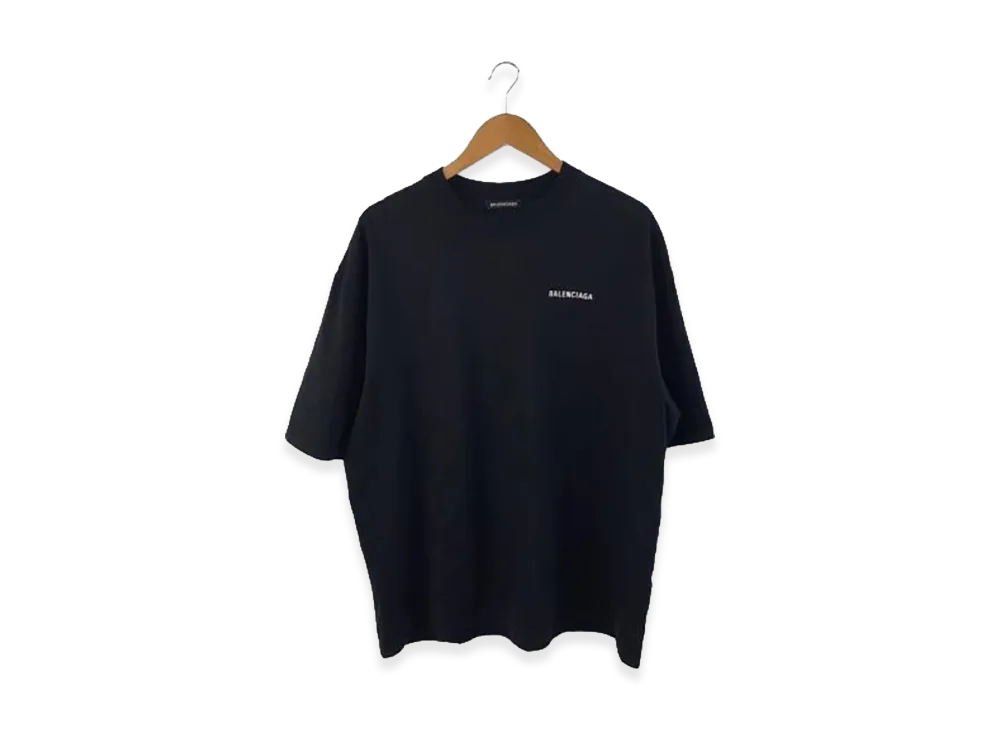 Balenciaga Logo Medium Fit Tee "Black/White"