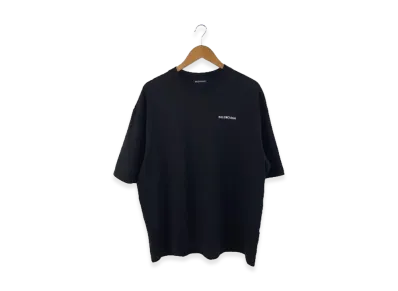 Balenciaga Logo Medium Fit Tee "Black/White"