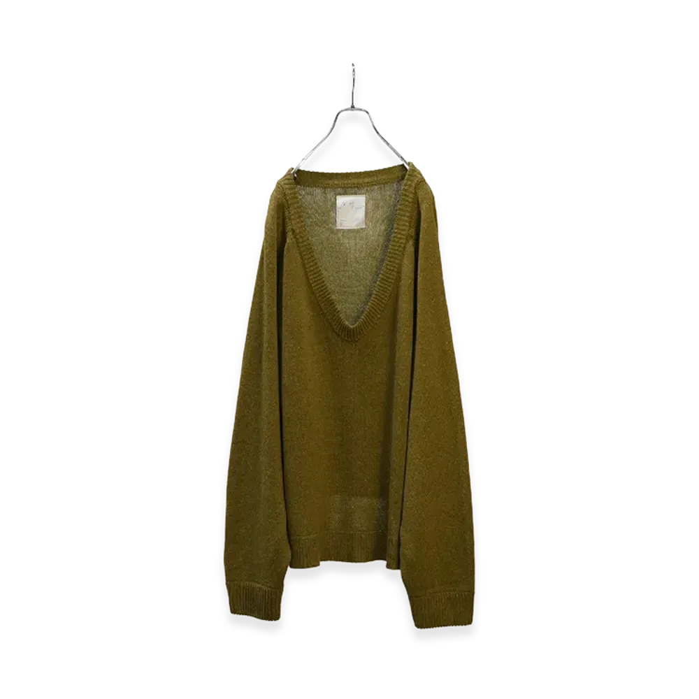 ANCELLM Uv Neck Knit "Lime"