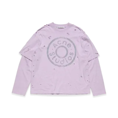 Acne Studios Layered Logo T-Shirt "Faded Purple"