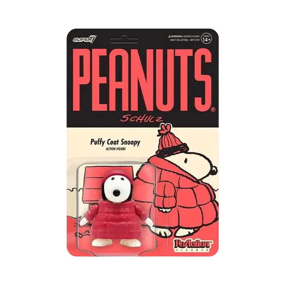 Super7 Peanuts ReAction Action Figure Wave 5 - Puffy Coat Snoopy "Multicolor"