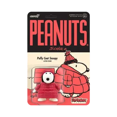 Super7 Peanuts ReAction Action Figure Wave 5 - Puffy Coat Snoopy "Multicolor"