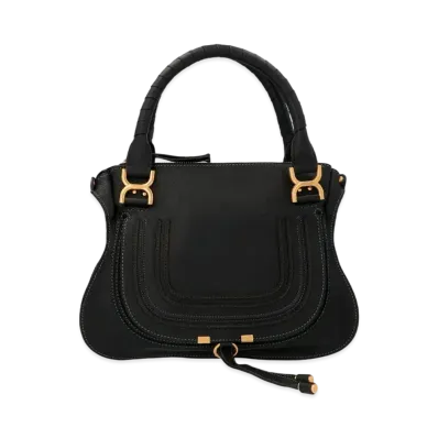 Chloe Marcie Leather Handbag In Small Grain Calfskin "Black"