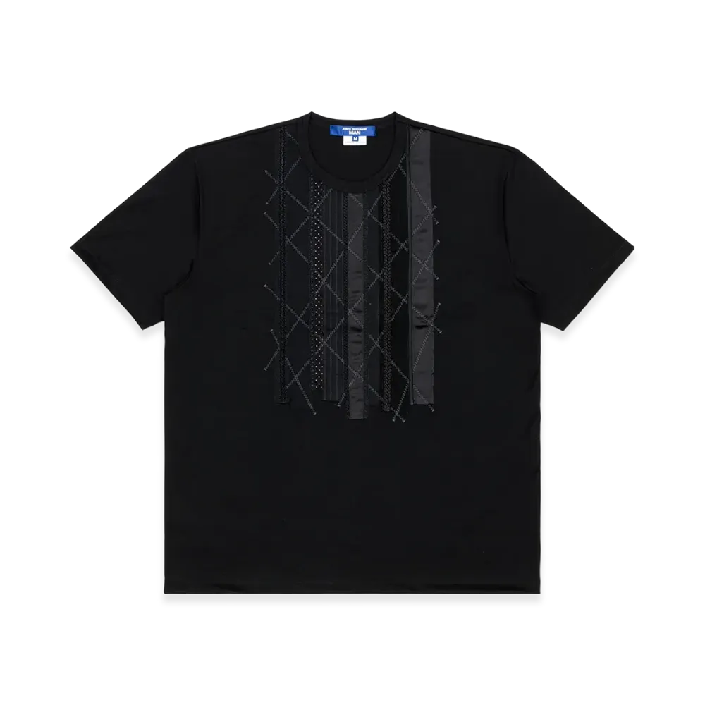JUNYA WATANABE MAN Cotton High Density Jersey Braid Patchwork "Black"