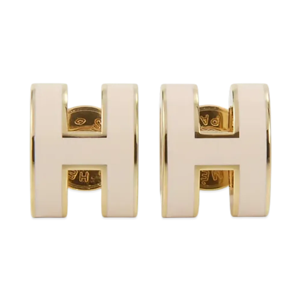 Hermes Pop H Mini Earrings "Rose Eglantine"