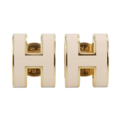 Hermes Pop H Mini Earrings "Rose Eglantine"