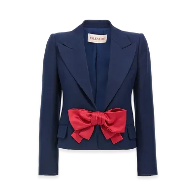 Valentino Women's 'plusdepois' Print Jacket "Blue"