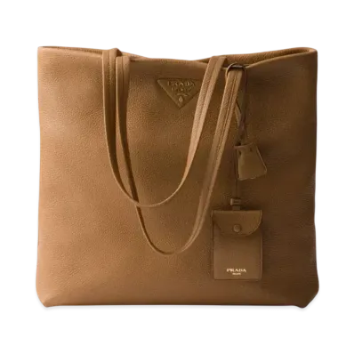 PRADA Large Leather Tote Bag "Camel"