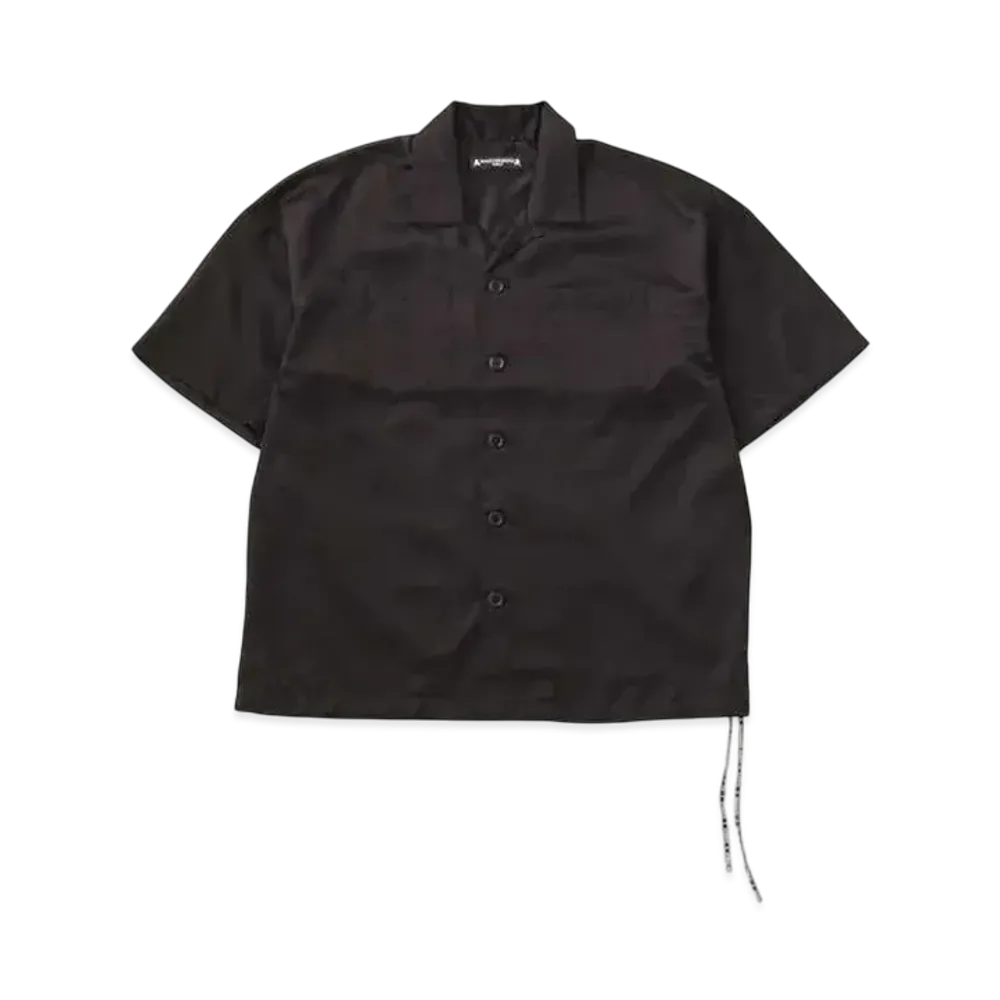 mastermind WORLD Embroidered Silk SS Shirt "Black"