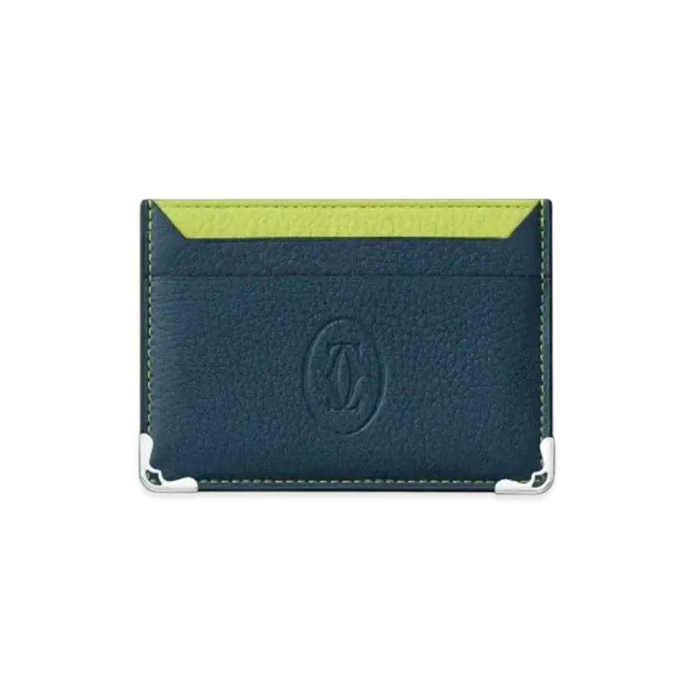 Cartier Double Card Holder, Must de Cartier "Graphite/Lime"