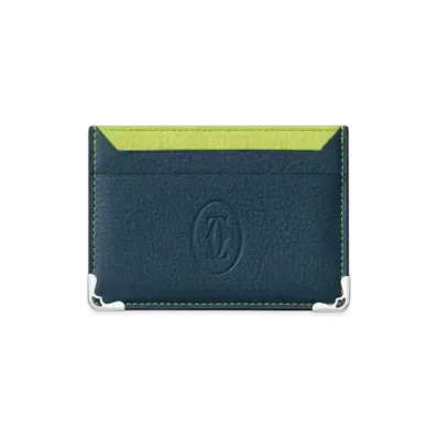 Cartier Double Card Holder, Must de Cartier "Graphite/Lime"