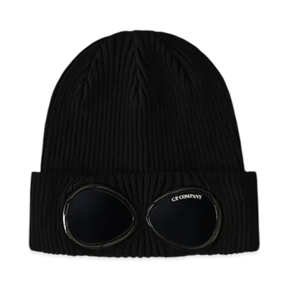 C.P. Company Cotton Goggle Beanie "Total Eclipse Blue"