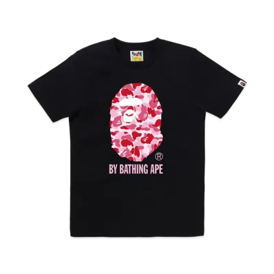 A BATHING APE Abc Camo By Bathing Tee "Black/Pink"