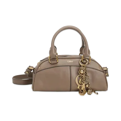 Chloe Women's Leather Small Bowling Chloa Small Handbag "Mud Brown"