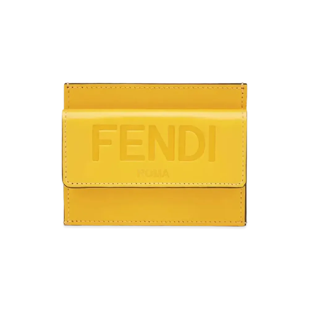 FENDI Card Case Leather "Yellow"