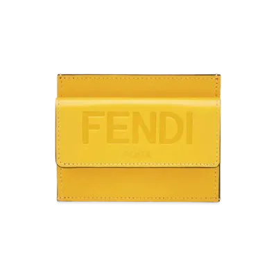 FENDI Card Case Leather "Yellow"