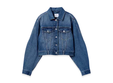 Gap x Victoria Beckham Women's Relax Fit Cropped Denim Jacket "Medium Wash"