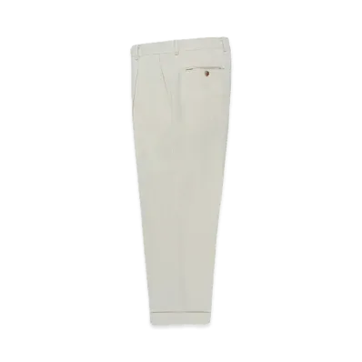 WACKO MARIA x Ermenegildo Zegna Pleated Trousers (Type-1) "Ivory"