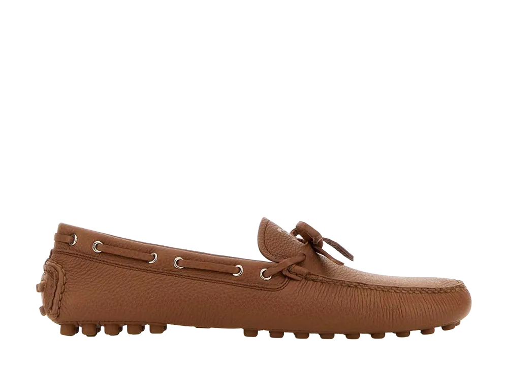 PRADA Caramel Leather Loafers "Brown"