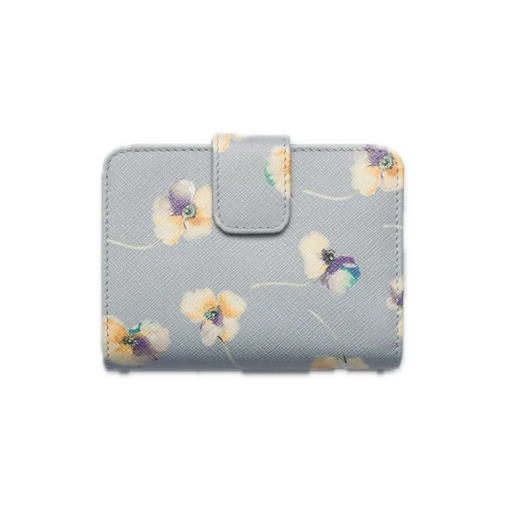 PRADA Printed Saffiano Leather Wallet "Pearl Gray"