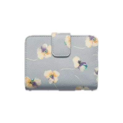 PRADA Printed Saffiano Leather Wallet "Pearl Gray"