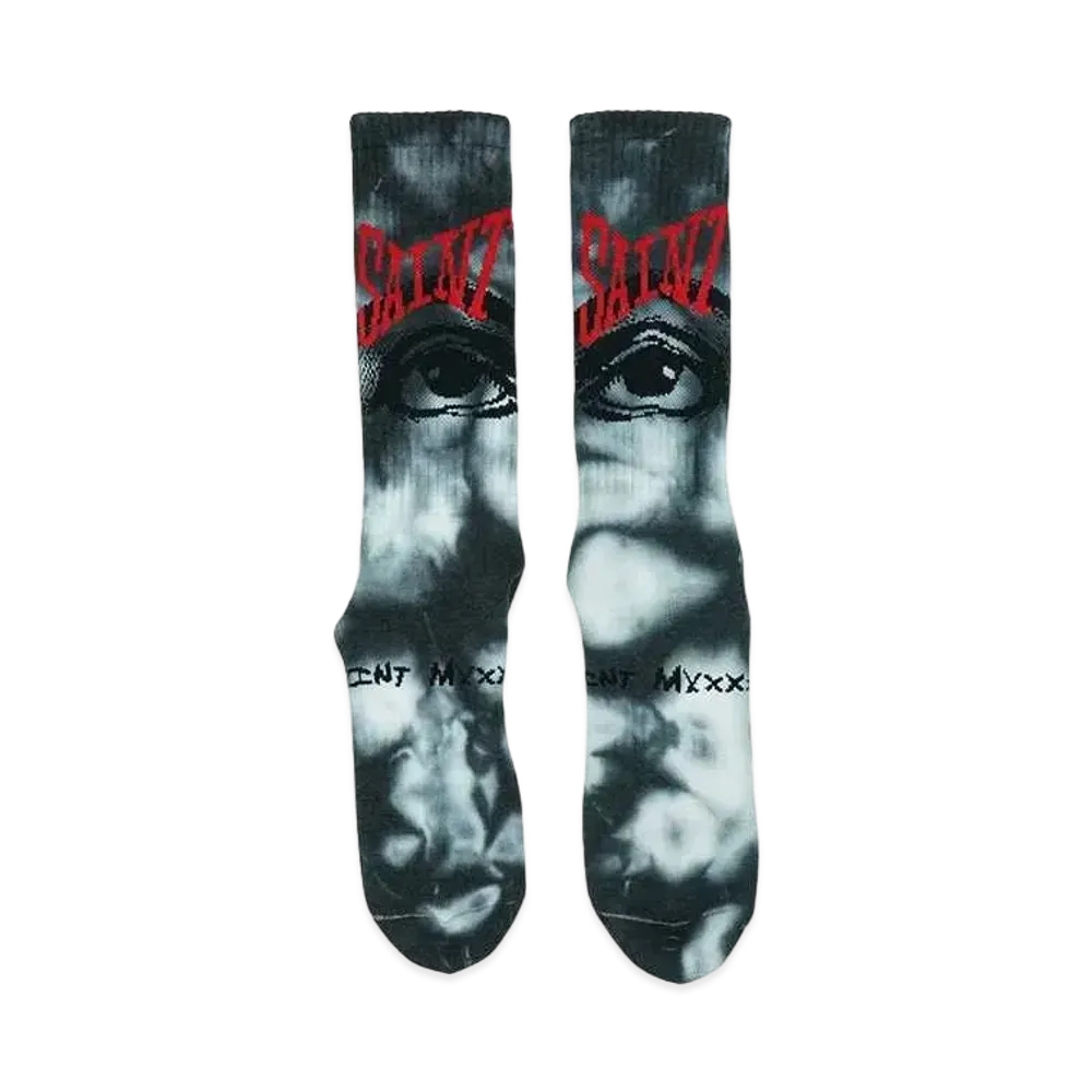 SAINT Mxxxxxx 23AW Eyes Socks "Tie Dye Black"