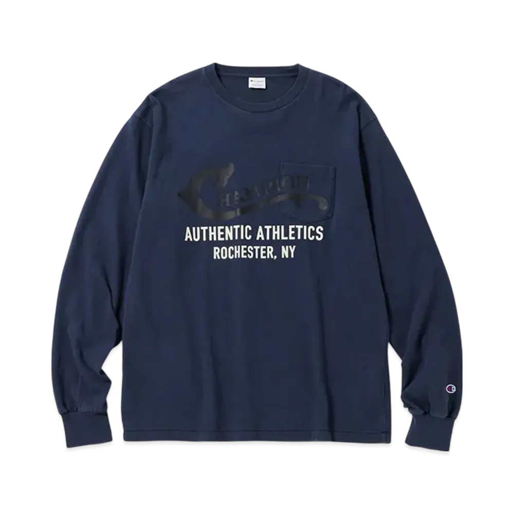 Champion Long Sleeve Pocket T-Shirt "Dark Navy"