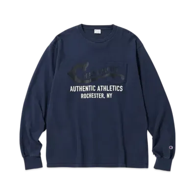 Champion Long Sleeve Pocket T-Shirt "Dark Navy"