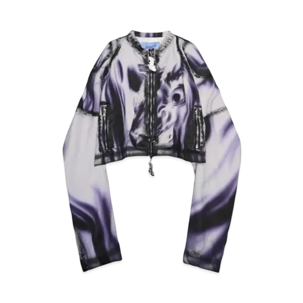 Gerrit Jacob DENIM MOTORCYCLE JKT "WHITE/BLACK/PURPLE"