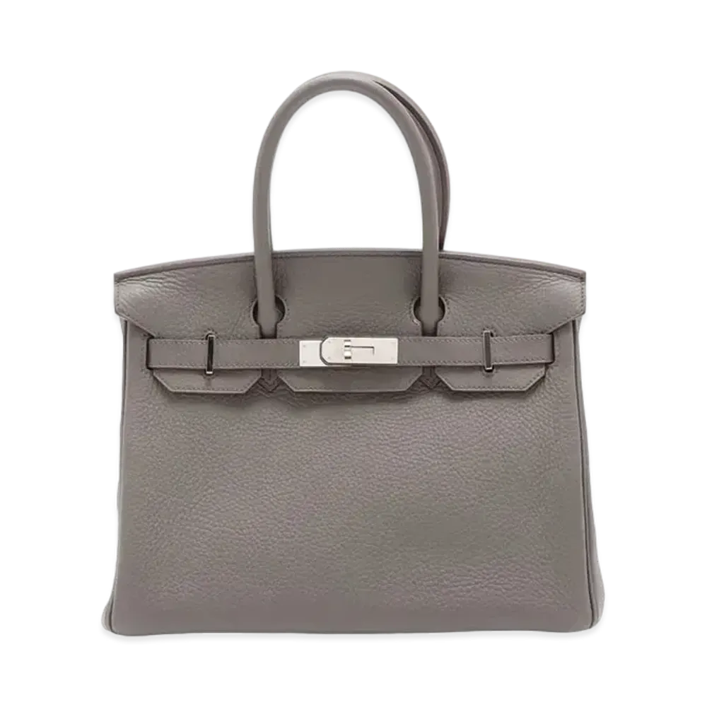 Hermes Birkin Taurillon Clemence "Etain/Silver"