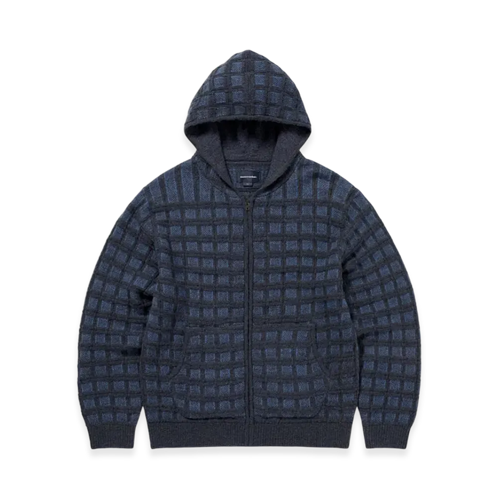 thisisneverthat Textured Knit Zip Hoodie "Navy"