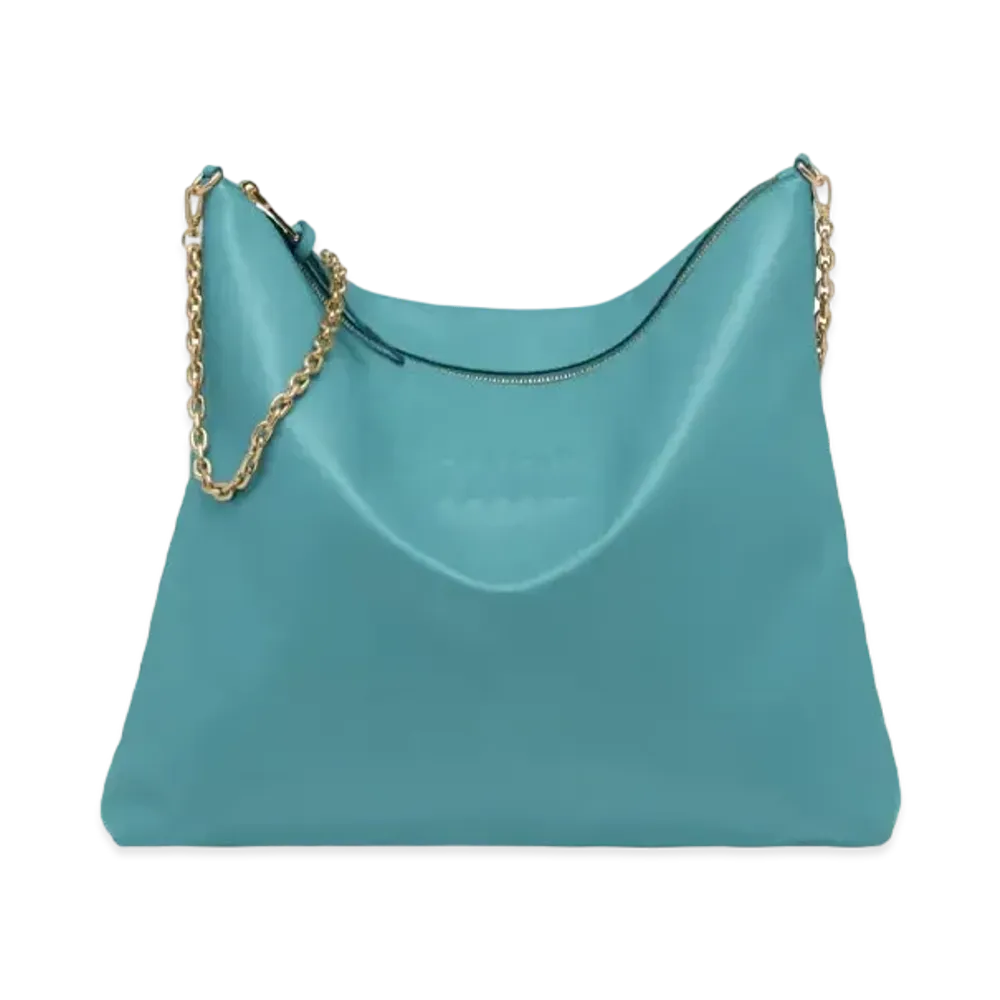 MIU MIU Leather Shoulder Bag "Peacock Blue"