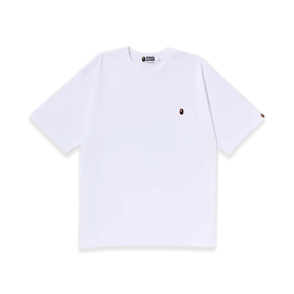 A BATHING APE Ape Head One Point Relaxed Fit Pocket Tee "White"