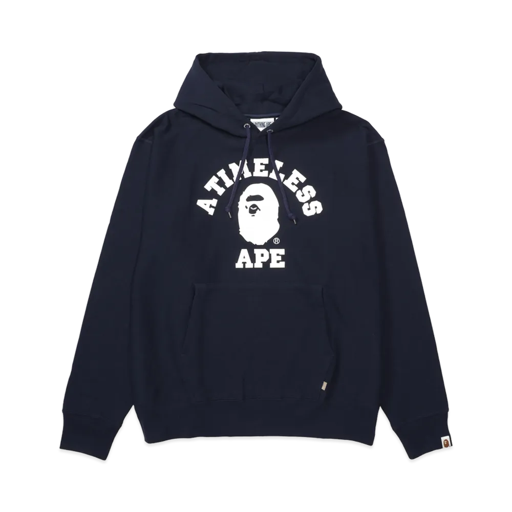A BATHING APE X JJJJOUND RELAXED CLASSIC COLLEGE PULLOVER HOODIE "Navy"